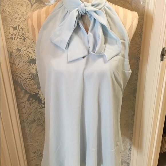 14 Blue Tie Blouse Top - Picture 10 of 14